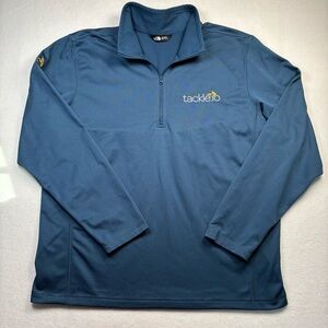 The North Face 1/4 Zip Pullover Long Sleeve “Tackle.io” Logo Teal Men’s XL